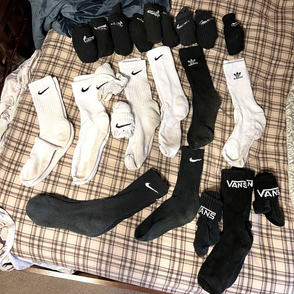 (22) Nike socks, adidas, and vans